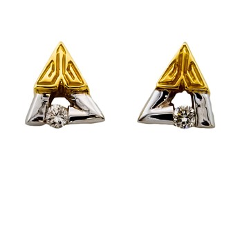18ct Gold Diamond Stud Earrings